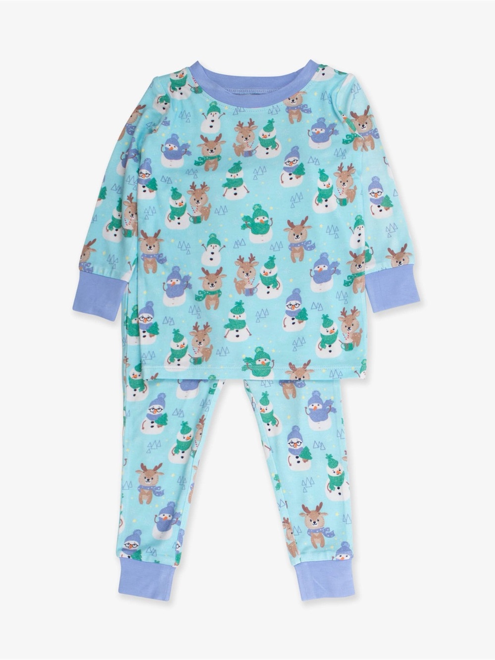 Ruggedbutts Softsnooze Winter Holiday Animal Print Kids Long Sleeve Pajama Set